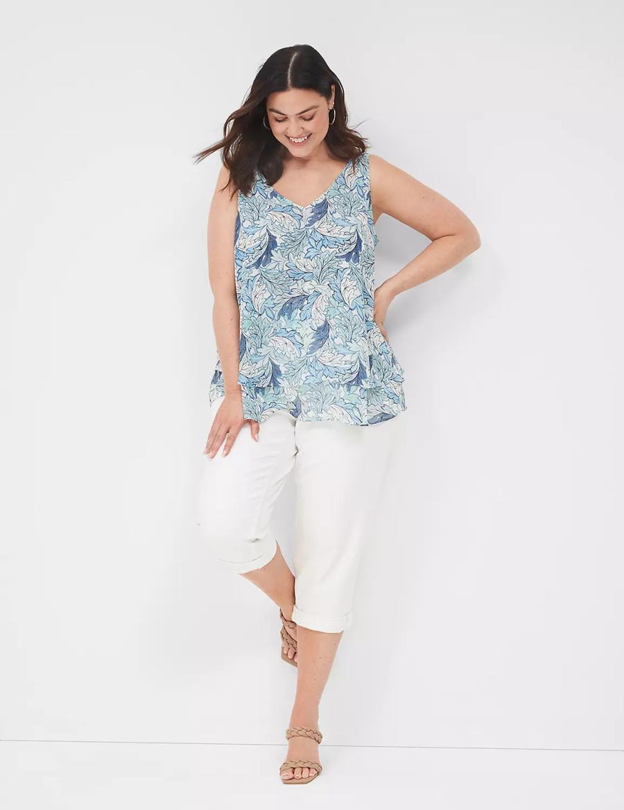 Dámské Tílko Lane Bryant Swing Double-Layer Chiffon Blankyt | PUD6992VL