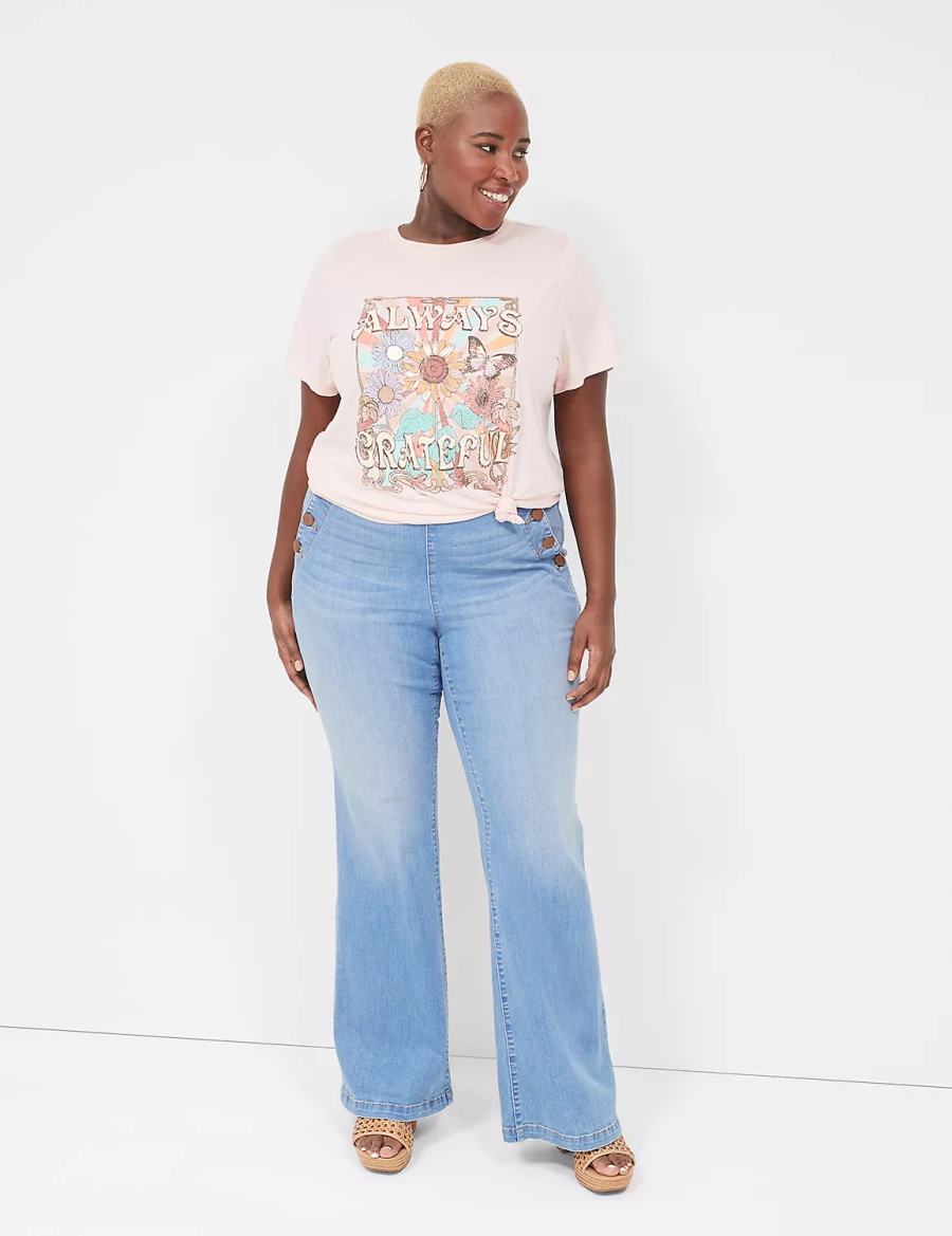 Dámské Tričko Lane Bryant Always Grateful Graphic Tee Růžové | TAP3594HG