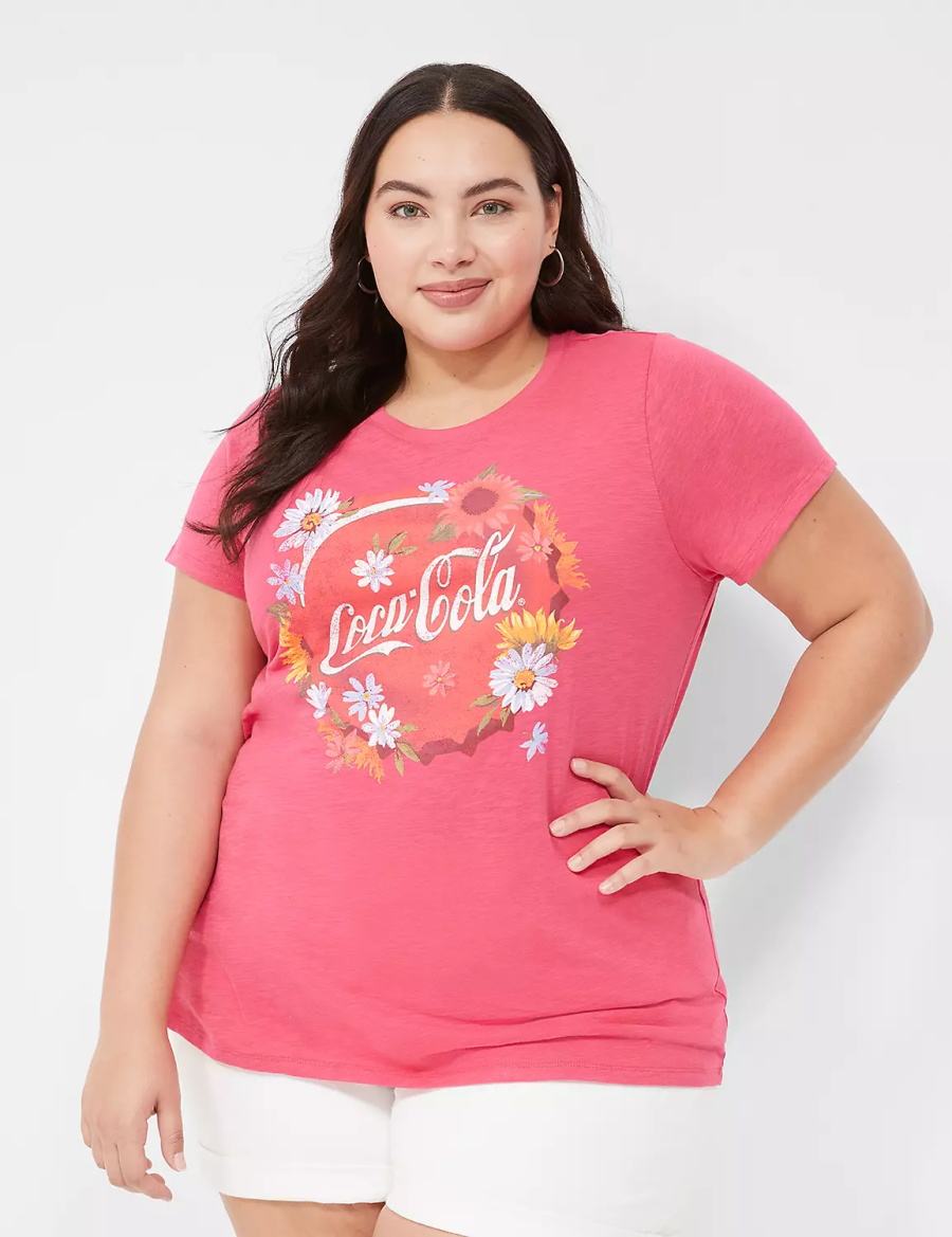 Dámské Tričko Lane Bryant Coca-Cola Graphic Tee Růžové | IMQ6870IJ