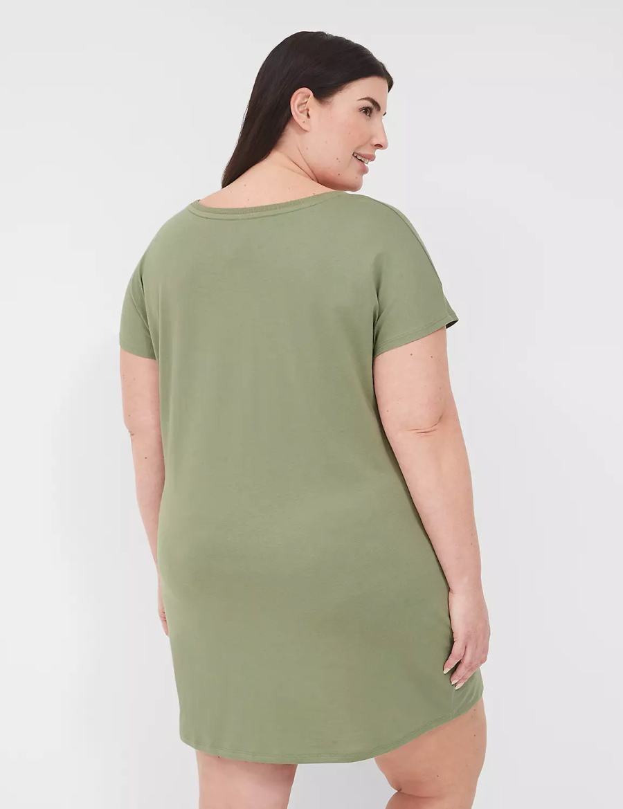 Dámské Tričko Lane Bryant Comfy Cotton Boatneck Sleepshirt Zelene | COF8631RW