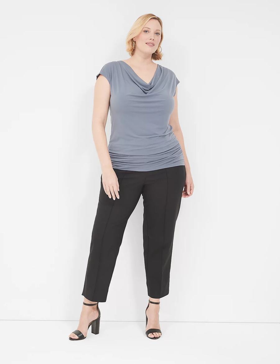 Dámské Tričko Lane Bryant Cowlneck Shirred-Side Top Šedé | DYS3790DE