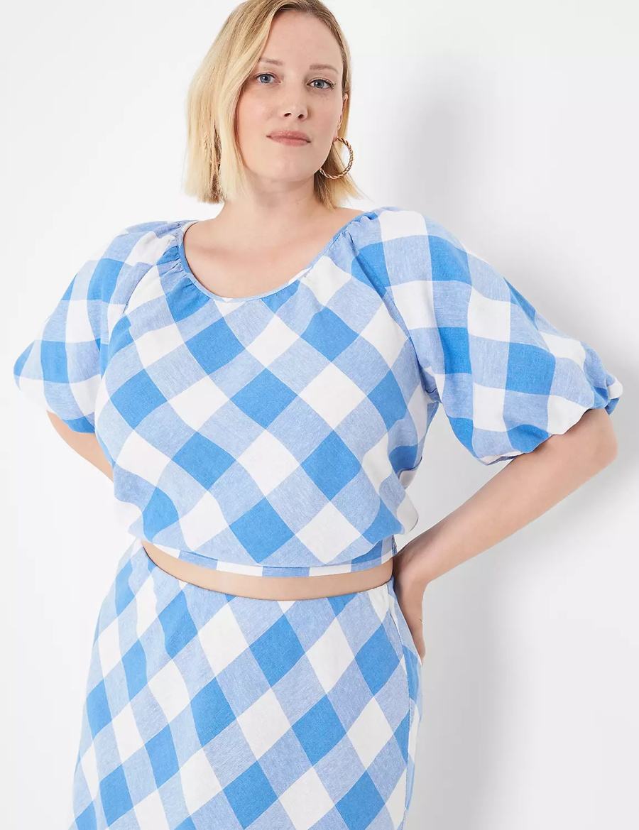 Dámské Tričko Lane Bryant Crop Balloon-Sleeve Top Blankyt Bílé | XOD1598IN