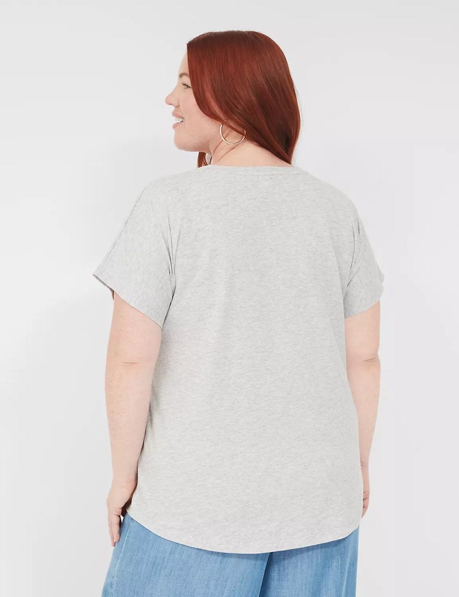 Dámské Tričko Lane Bryant Embroidered Firecracker Graphic Tee Šedé | IUJ3464VL