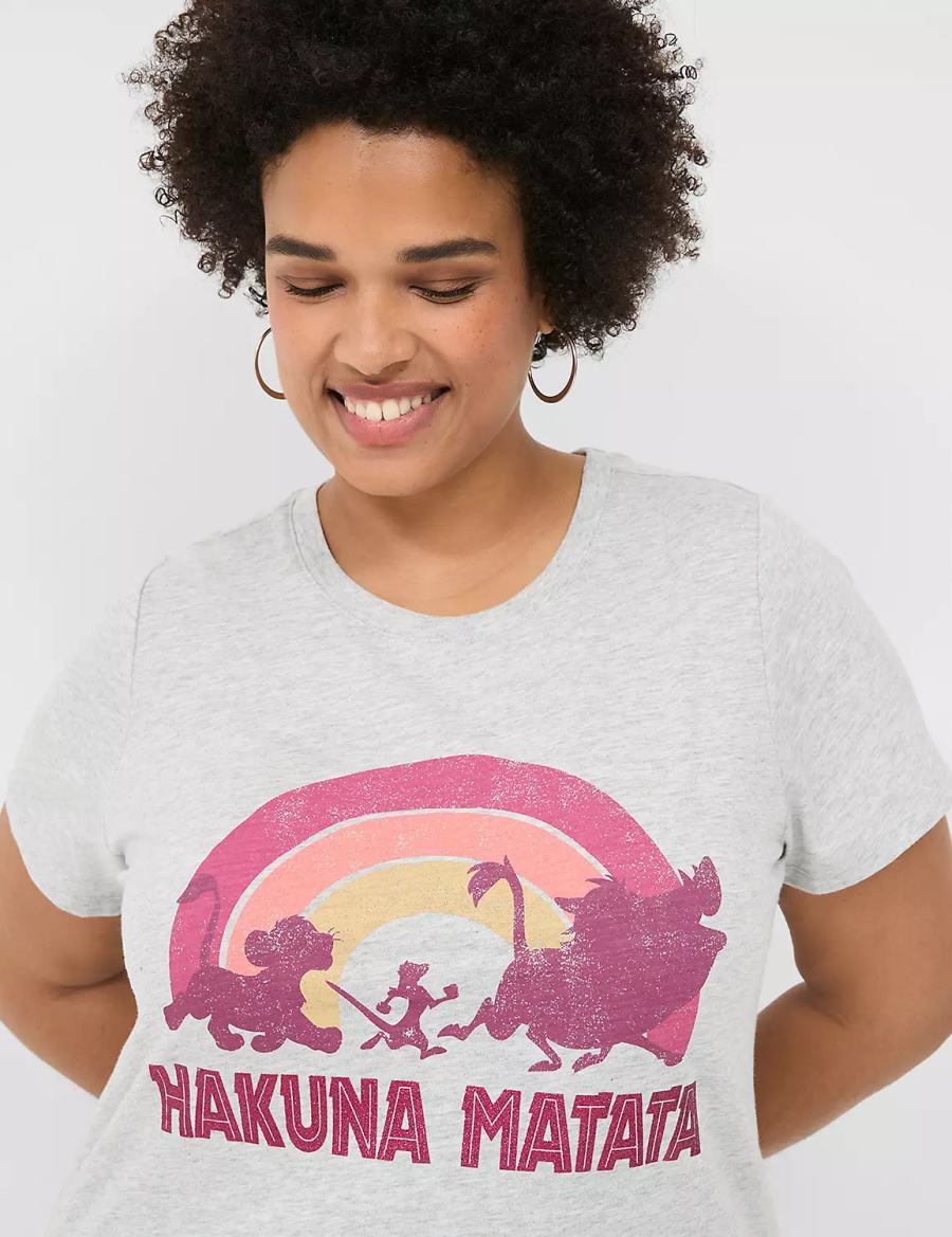 Dámské Tričko Lane Bryant Hakuna Matata Graphic Tee Šedé | GIY6355KA