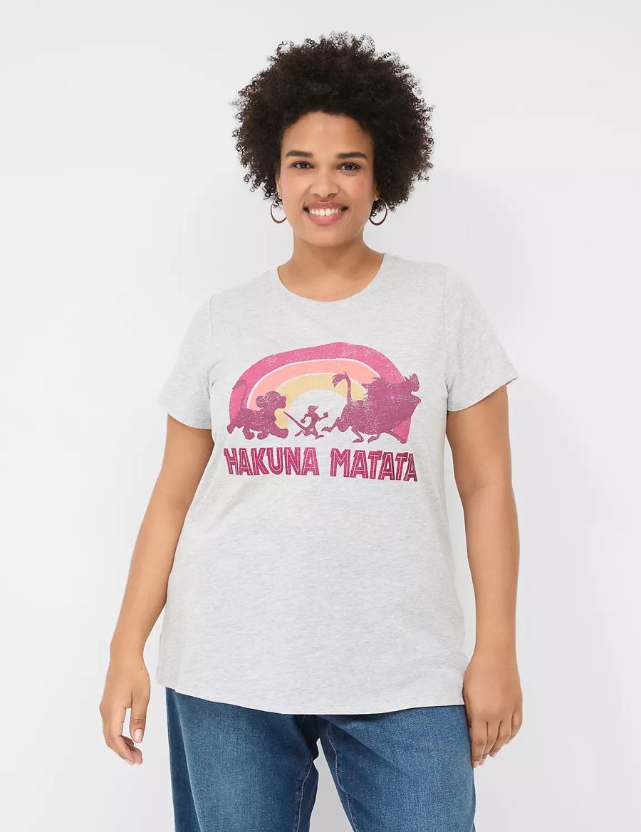 Dámské Tričko Lane Bryant Hakuna Matata Graphic Tee Šedé | GIY6355KA