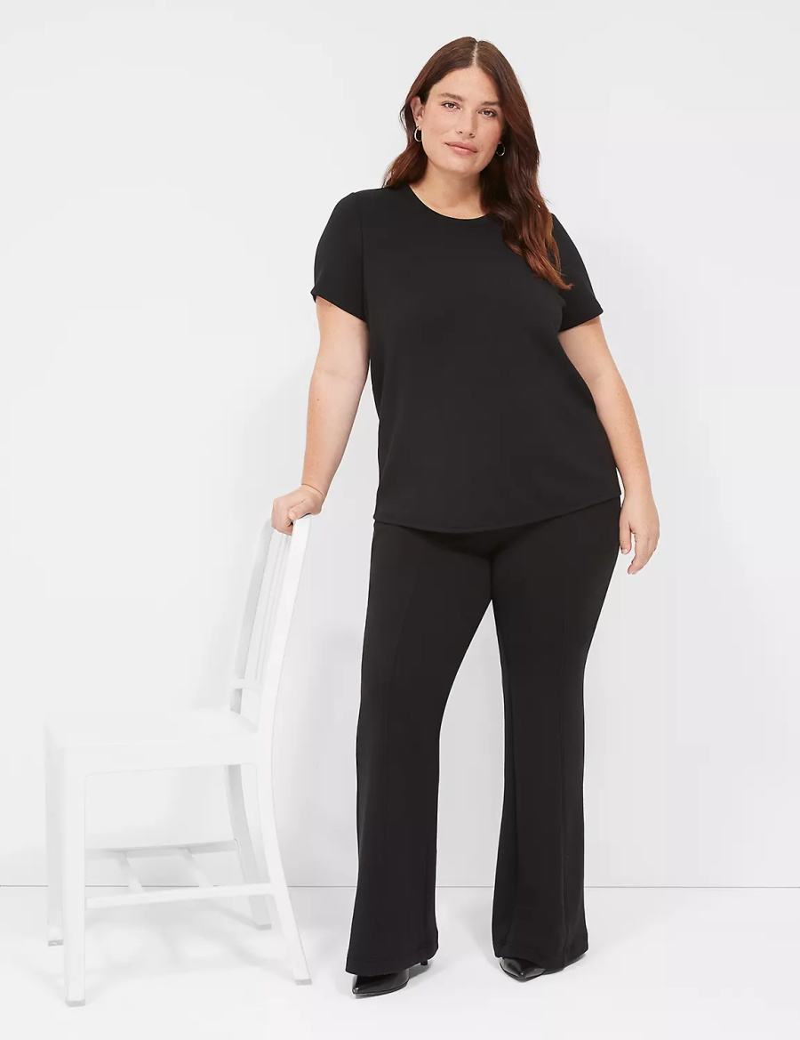 Dámské Tričko Lane Bryant Journey Short-Sleeve Tee Černé | EFS5968WL