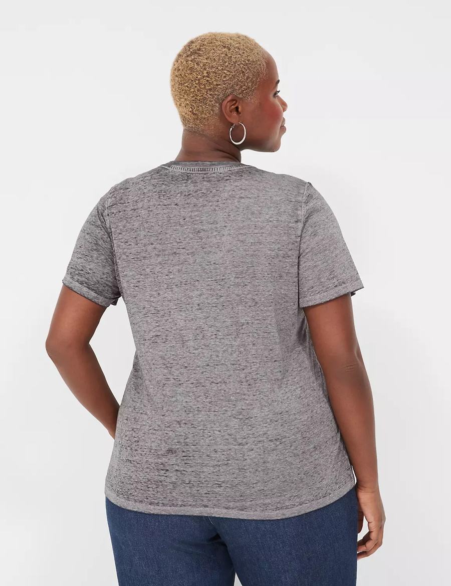 Dámské Tričko Lane Bryant Kindness Always Matters Burnout Graphic Tee Tmavě Šedé | QLD8894WH