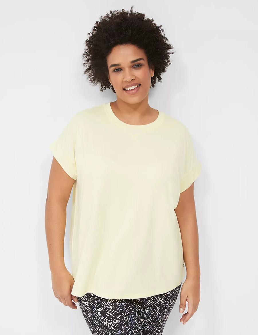 Dámské Tričko Lane Bryant LIVI Soft Crew-Neck Recycled Tee Žluté | ABS9161NH