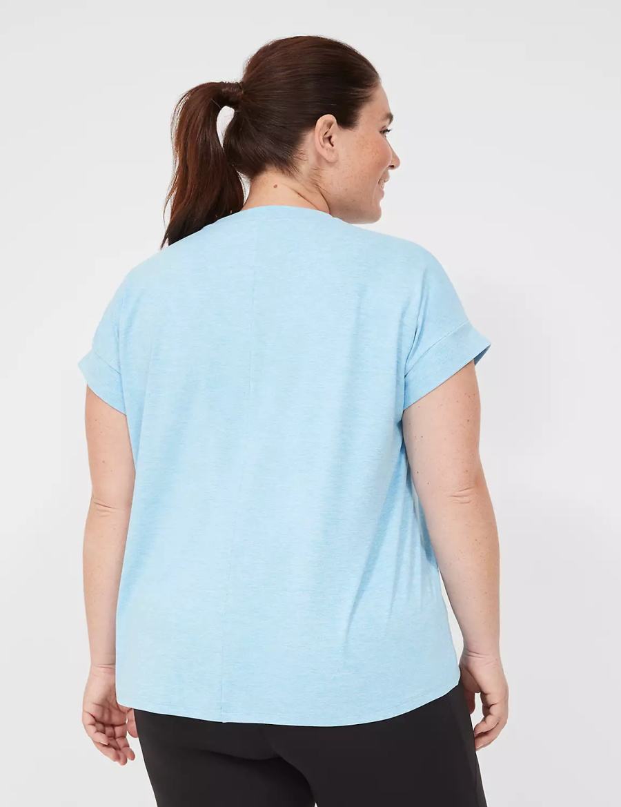 Dámské Tričko Lane Bryant LIVI Soft Crew-Neck Recycled Tee Blankyt | BBE5628LJ