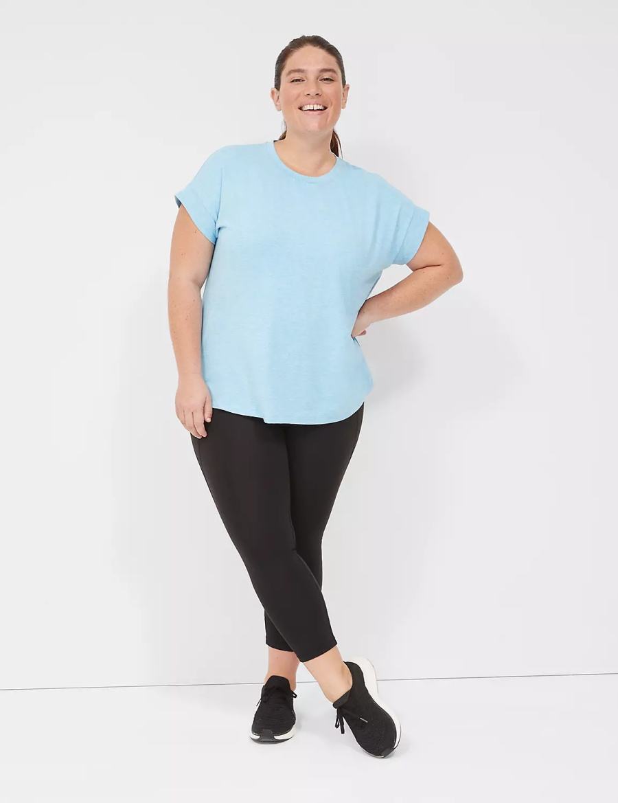 Dámské Tričko Lane Bryant LIVI Soft Crew-Neck Recycled Tee Blankyt | BBE5628LJ