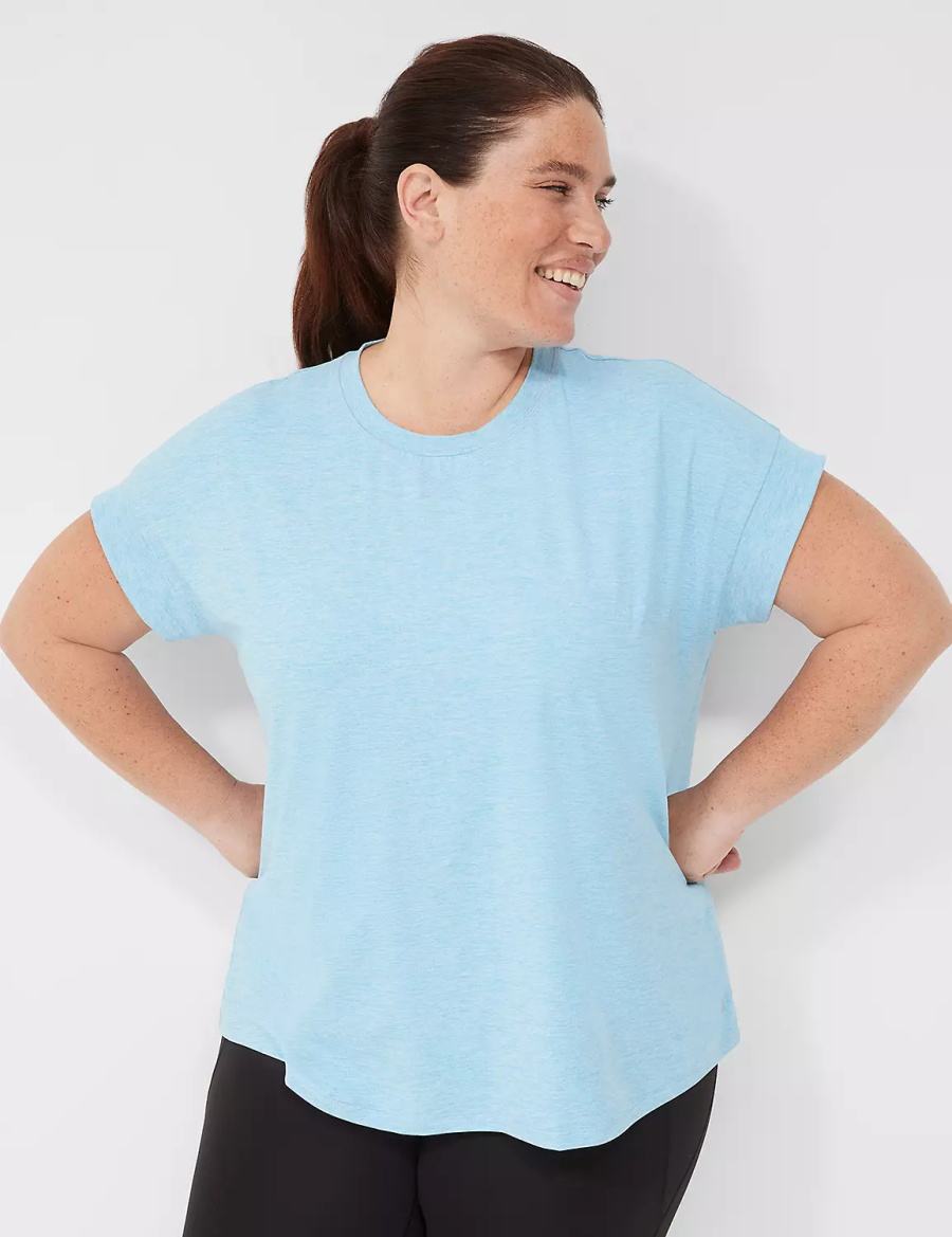 Dámské Tričko Lane Bryant LIVI Soft Crew-Neck Recycled Tee Blankyt | BBE5628LJ