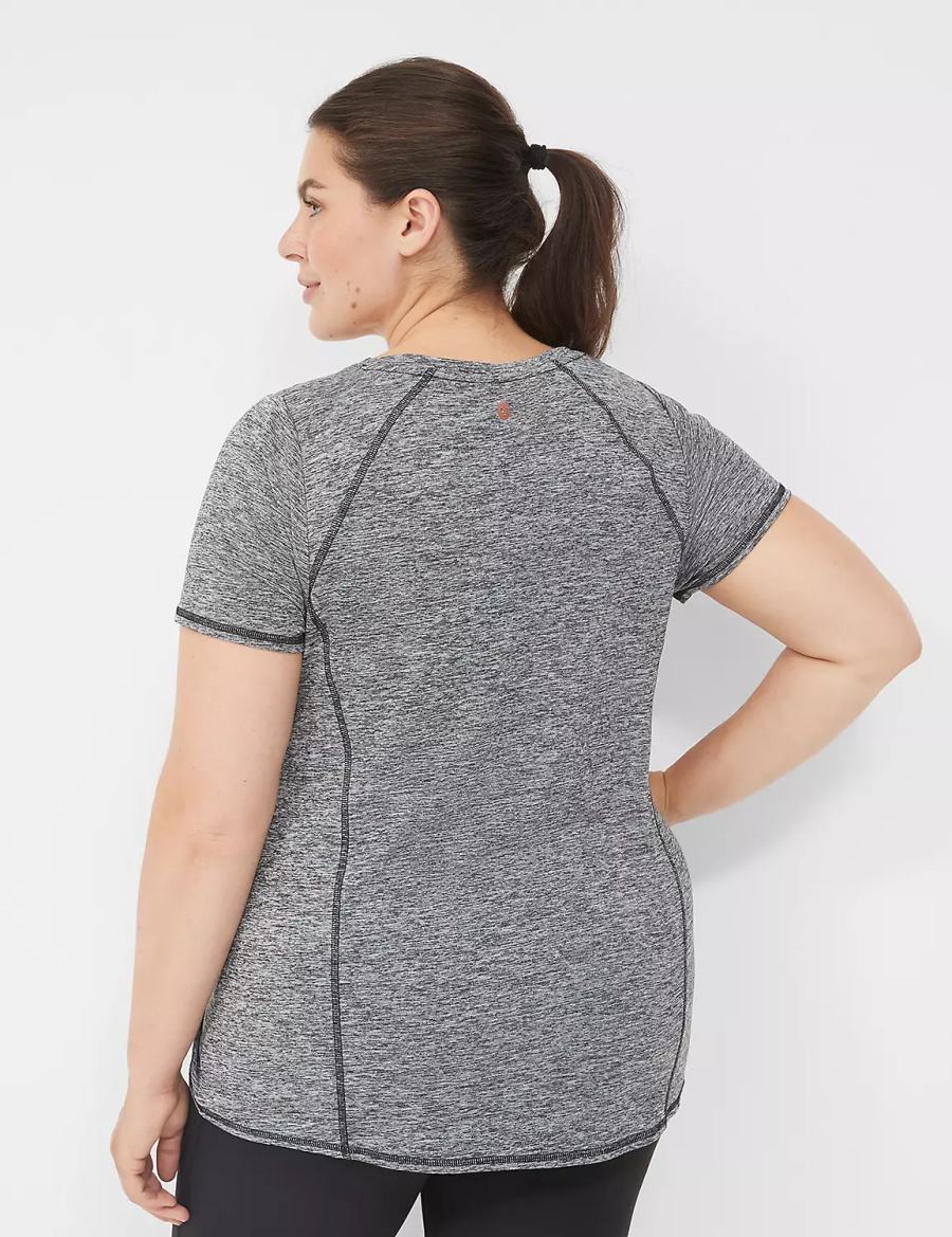 Dámské Tričko Lane Bryant LIVI Wicking Active Tee Černé | FKX5149VX