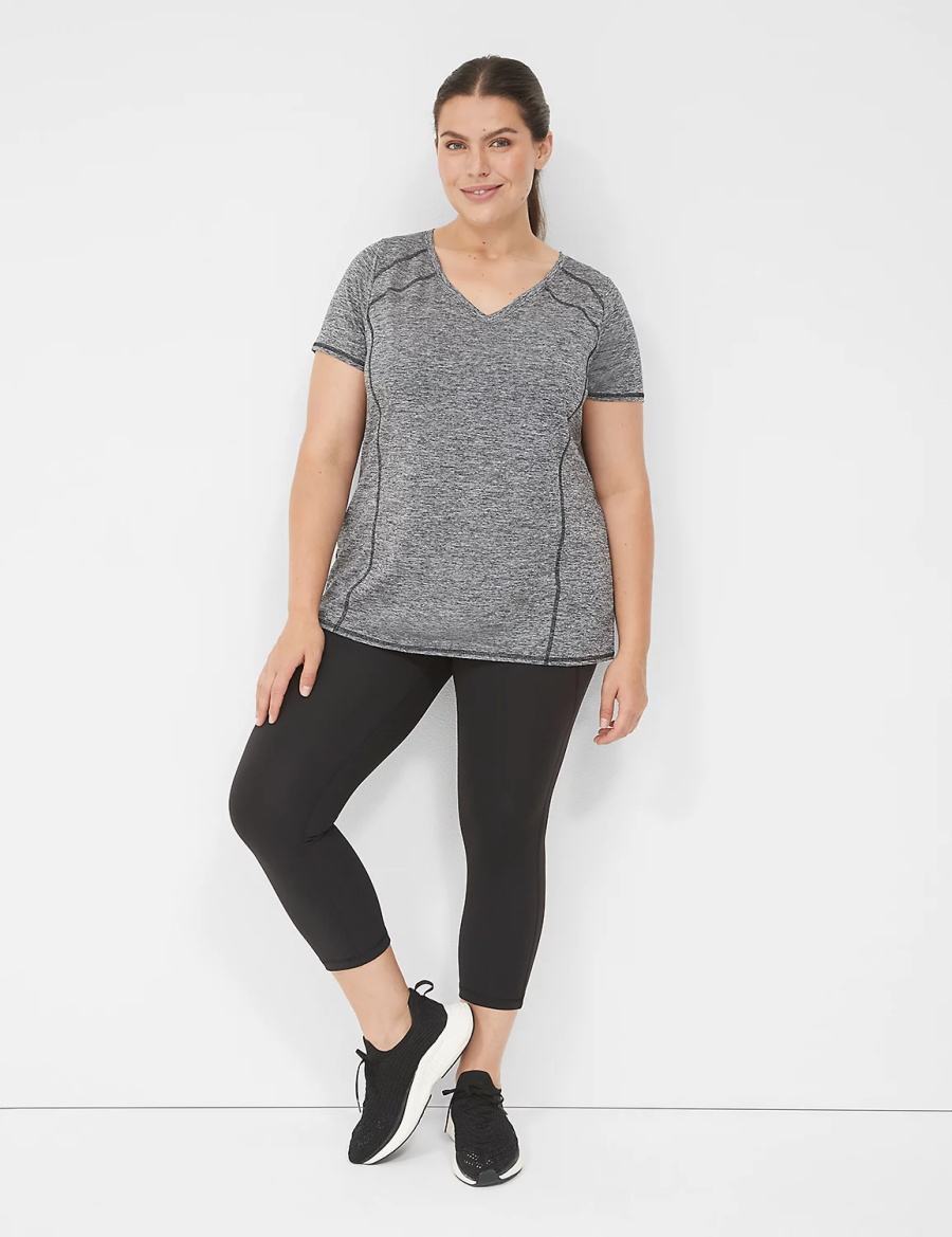 Dámské Tričko Lane Bryant LIVI Wicking Active Tee Černé | FKX5149VX