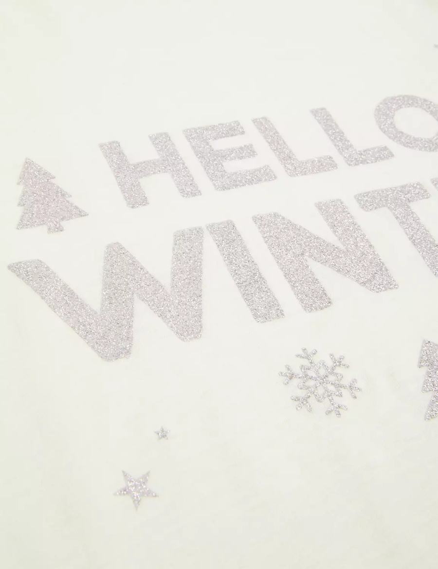 Dámské Tričko Lane Bryant Long-Sleeve Hello Winter Graphic Tee Světle Zelene | QCS756MM