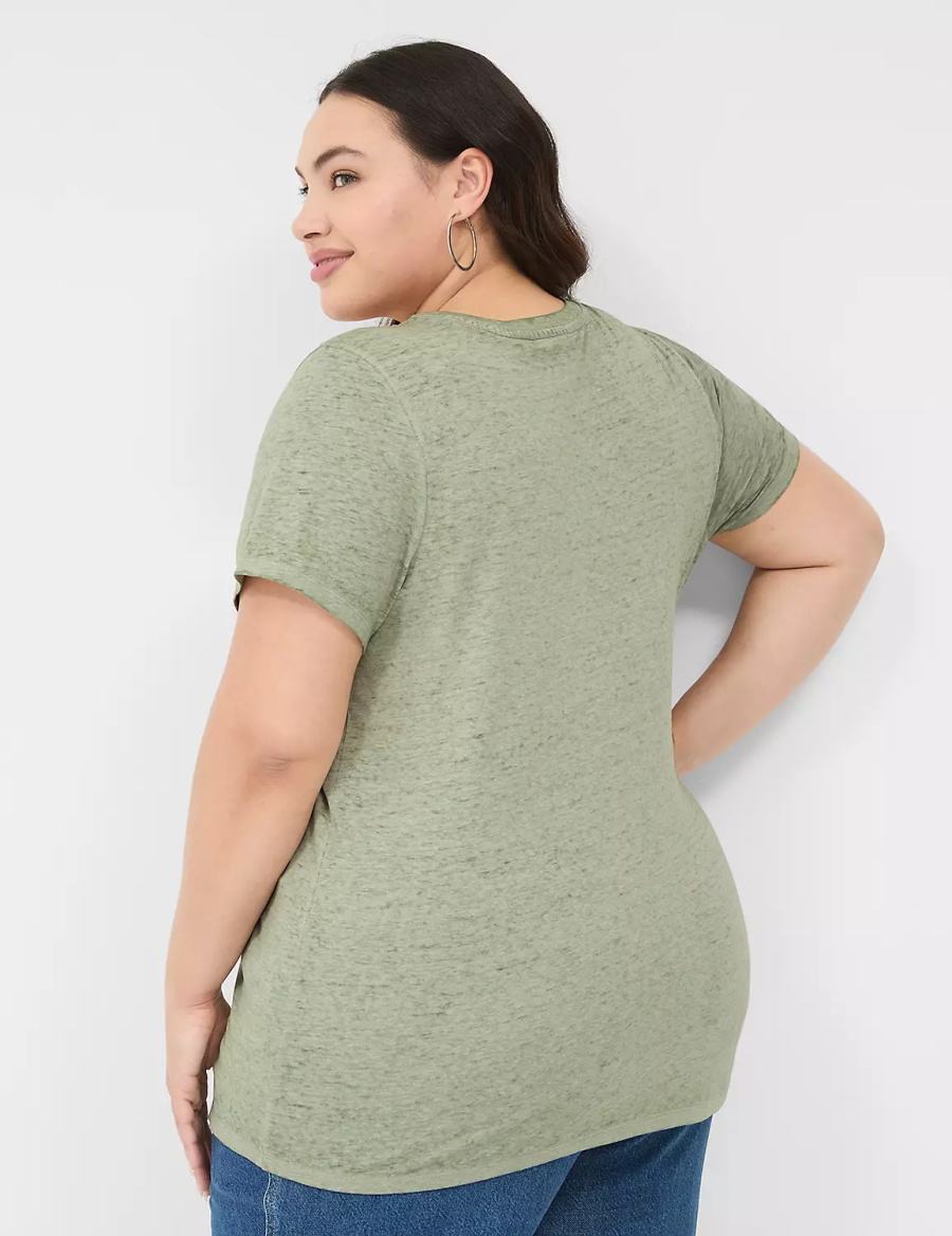 Dámské Tričko Lane Bryant Love Graphic Tee Olivy Zelené Zelene | YMG1318OG