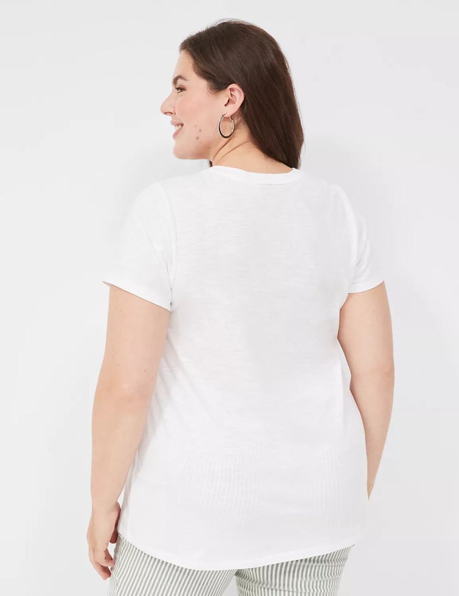 Dámské Tričko Lane Bryant Love & Faith Graphic Tee Bílé | BFM6339WW