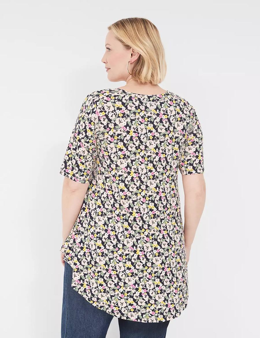 Dámské Tričko Lane Bryant Max Swing Perfect Sleeve Crew-Neck Tee Viacfarebný | DEH7838YM