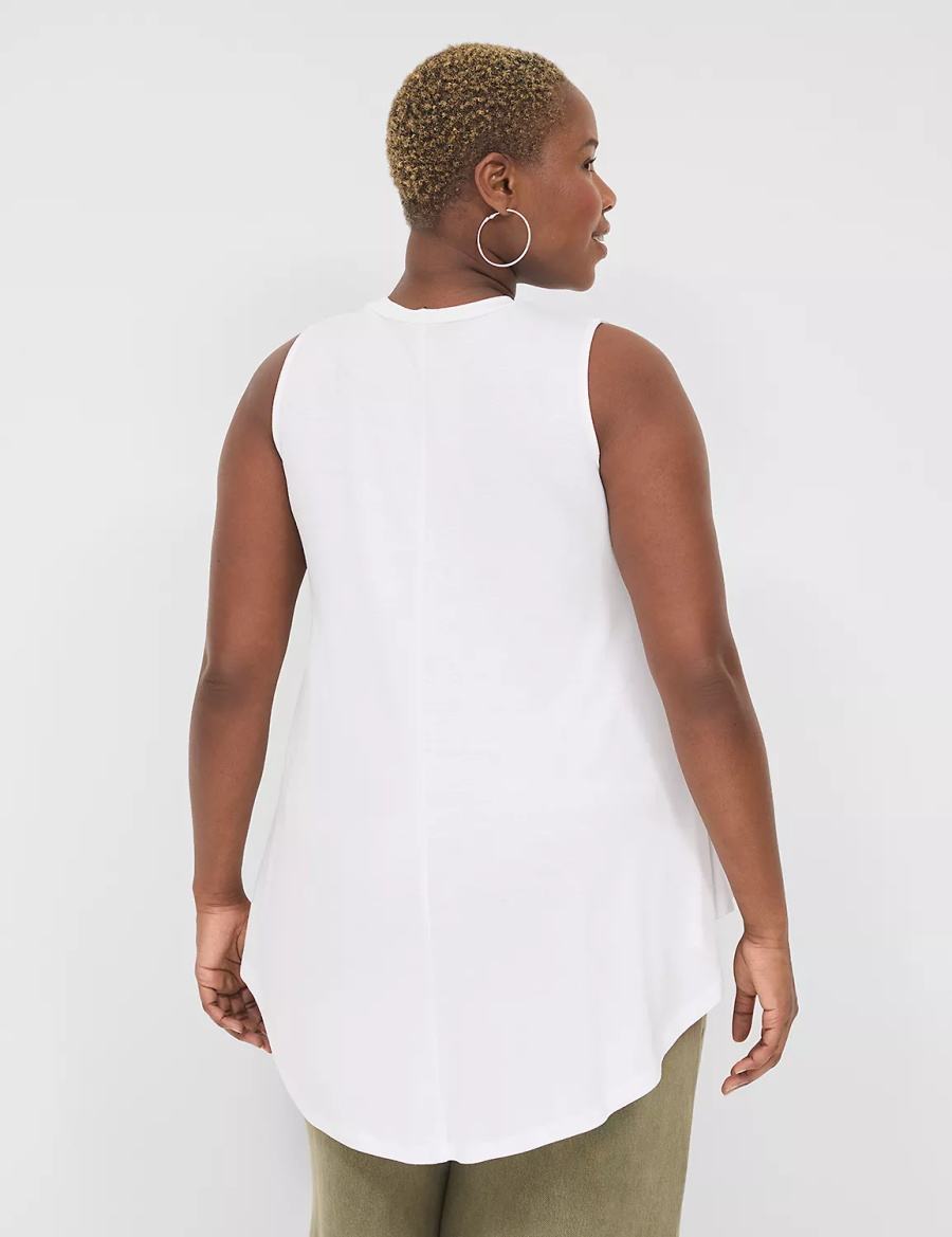 Dámské Tričko Lane Bryant Max Swing Sleeveless High-Neck Tunic Bílé | AHX2015RS