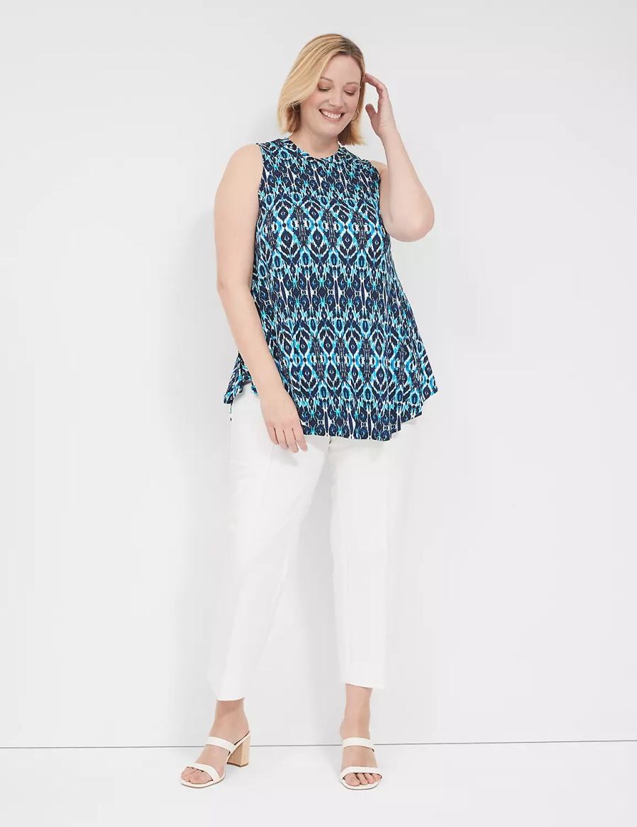 Dámské Tričko Lane Bryant Max Swing Sleeveless High-Neck Tunic Blankyt | HOB7477JX