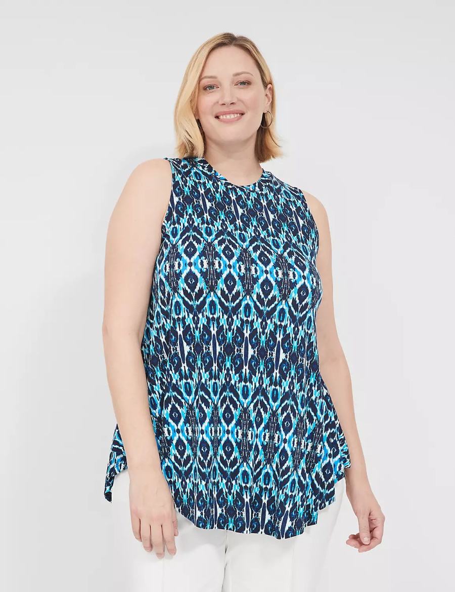 Dámské Tričko Lane Bryant Max Swing Sleeveless High-Neck Tunic Blankyt | HOB7477JX