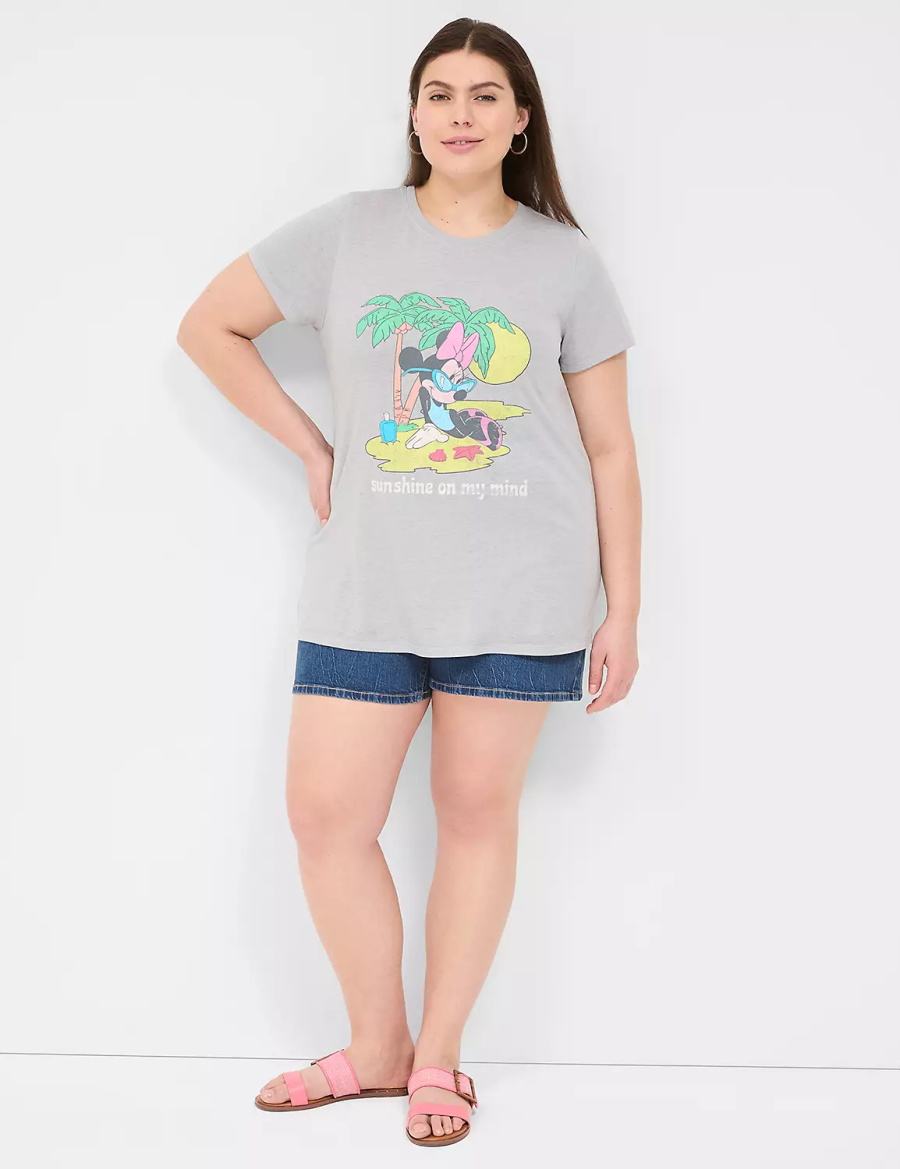 Dámské Tričko Lane Bryant Minnie Sunshine On My Mind Graphic Tee Šedé | WHX1033HZ