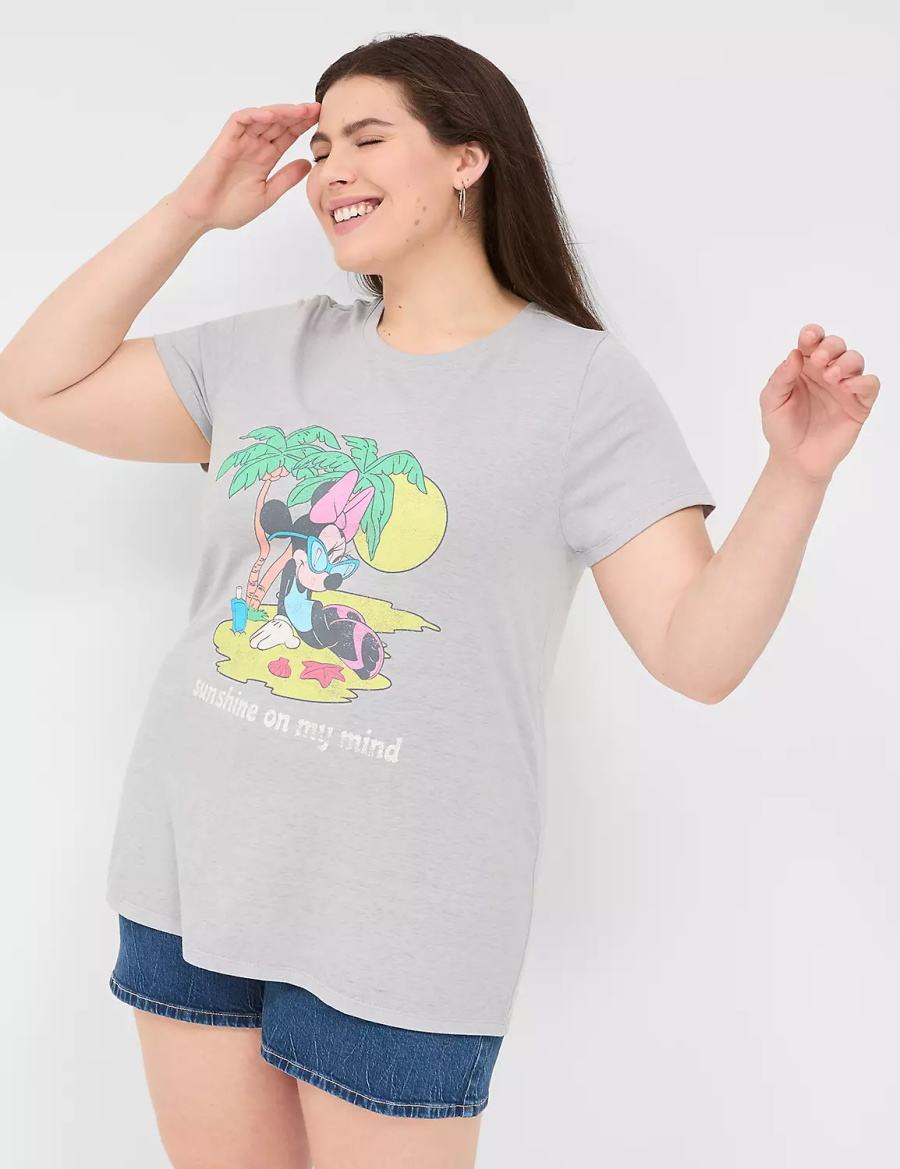 Dámské Tričko Lane Bryant Minnie Sunshine On My Mind Graphic Tee Šedé | WHX1033HZ