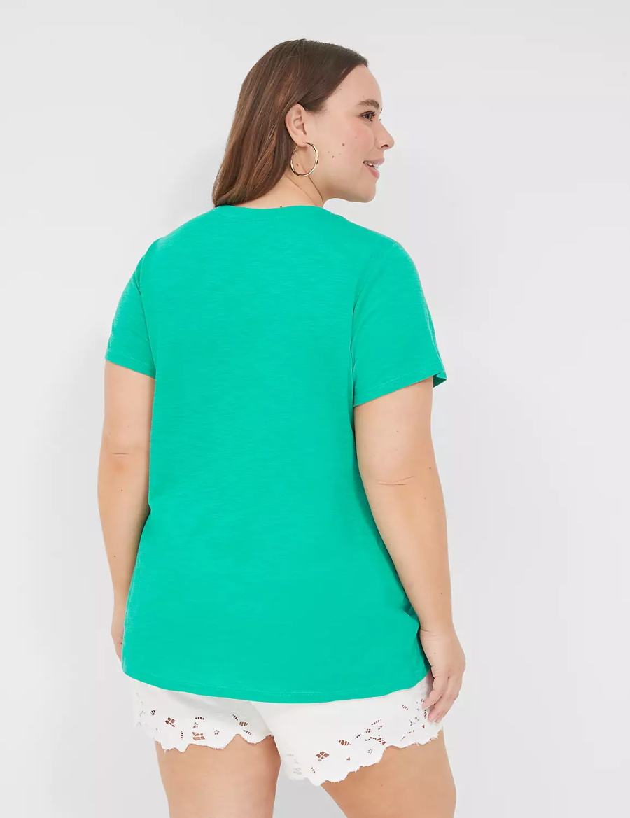 Dámské Tričko Lane Bryant Paradise Graphic Tee Tyrkysové | HJB2981BK