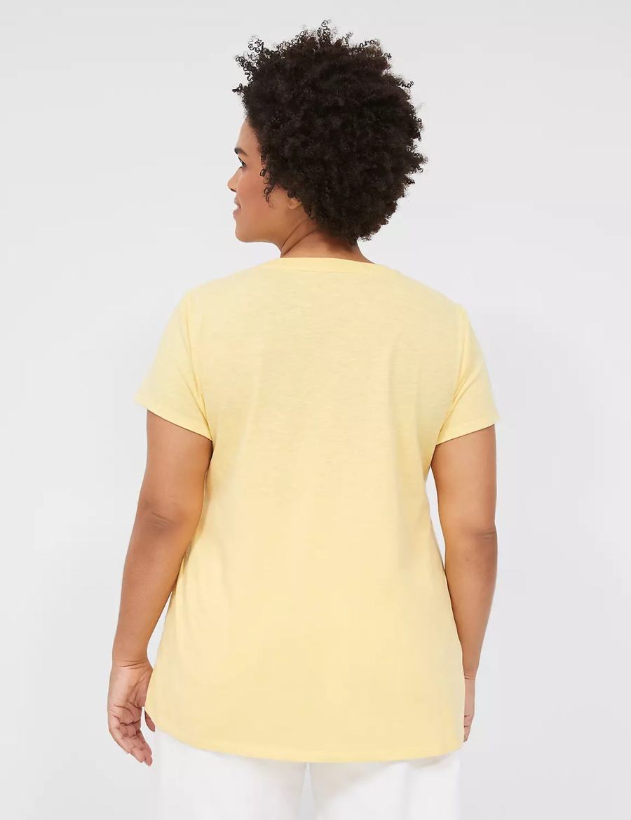 Dámské Tričko Lane Bryant Peace & Sunshine Sparkle Graphic Tee Žluté | MJL657GD