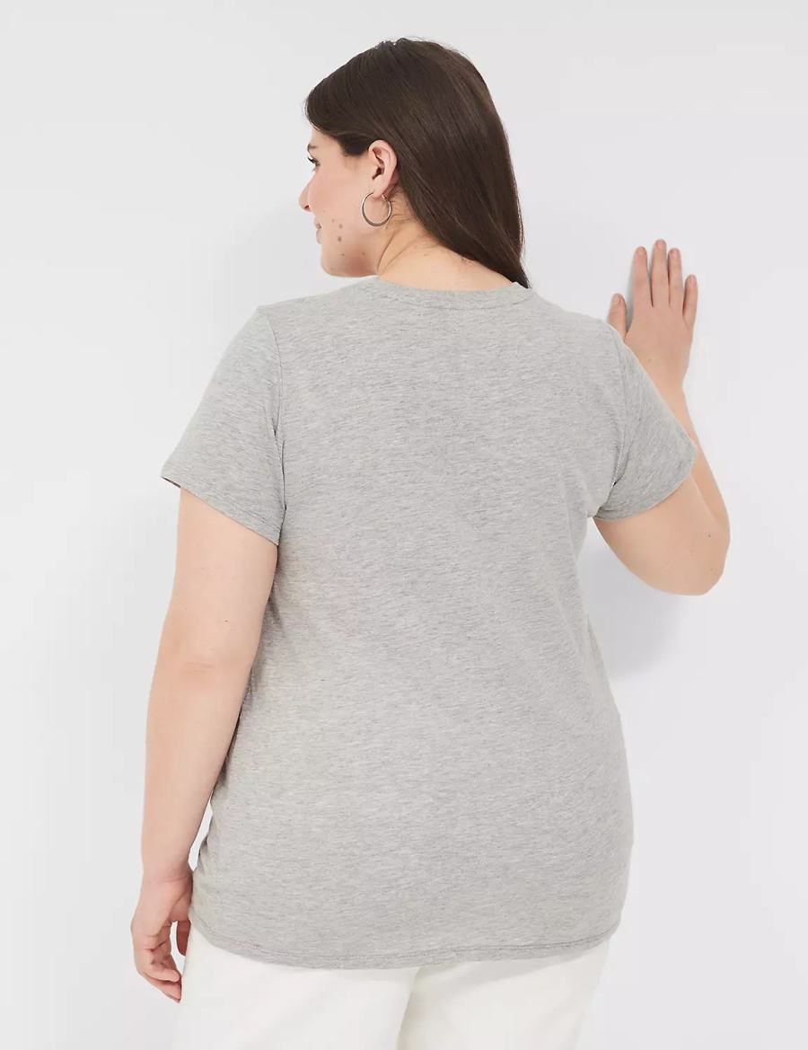 Dámské Tričko Lane Bryant Pride Embroidered More Love Graphic Tee Světle Šedé | KWU4412FH