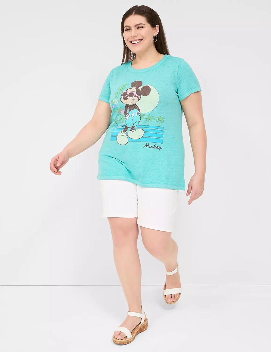 Dámské Tričko Lane Bryant Rhinestone Mickey Graphic Tee Zelene | WUS7284RM