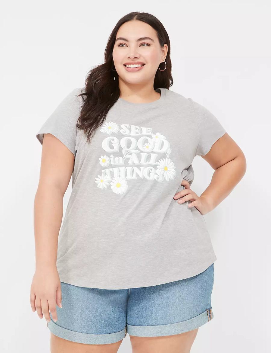 Dámské Tričko Lane Bryant See Good In All Things Graphic Tee Šedé | MQP3116FF