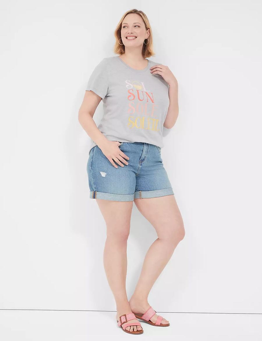 Dámské Tričko Lane Bryant Sol Sun Graphic Tee Šedé | ZYE5695JW