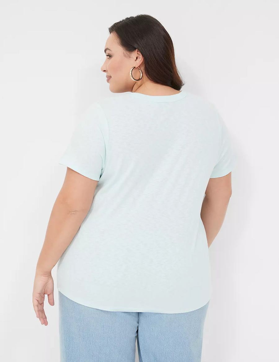 Dámské Tričko Lane Bryant Spring Graphic Tee Blankyt | VEZ6336VD