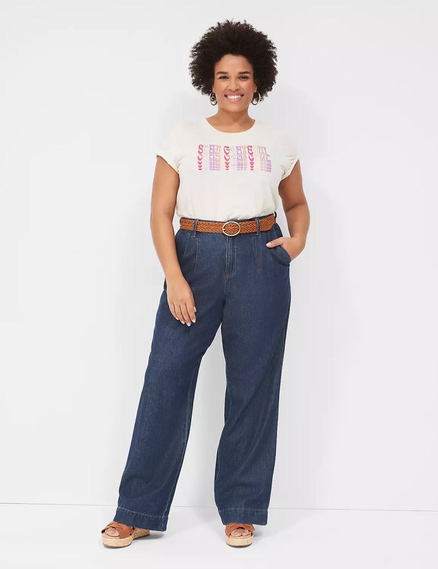 Dámské Tričko Lane Bryant Stay Grateful Graphic Tee Bílé | SRX6290HW