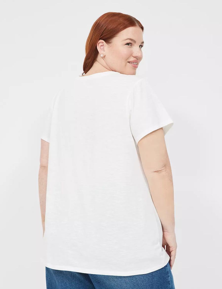 Dámské Tričko Lane Bryant Sunset Chaser Graphic Tee Bílé Růžové | GIF1873XG