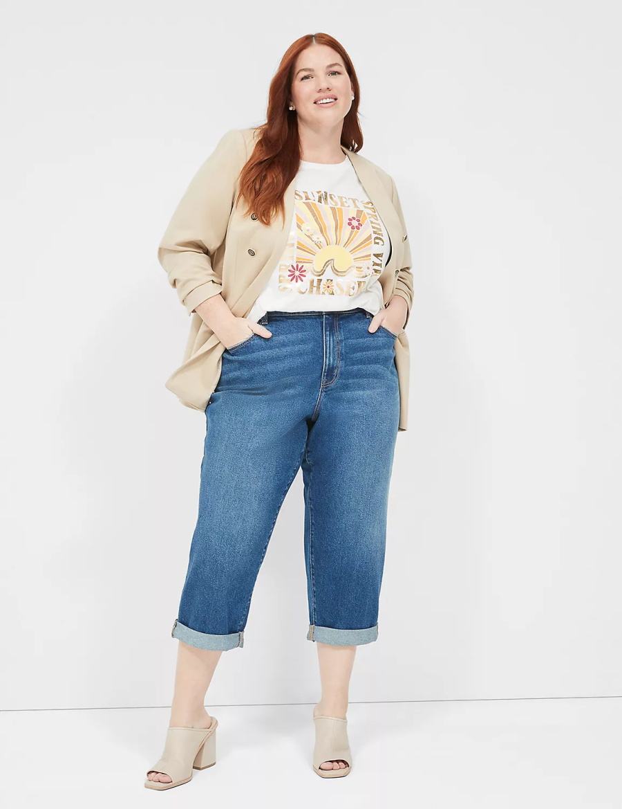 Dámské Tričko Lane Bryant Sunset Chaser Graphic Tee Bílé Růžové | GIF1873XG