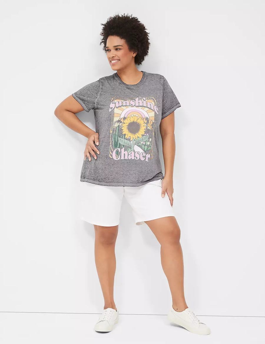 Dámské Tričko Lane Bryant Sunshine Chaser Graphic Tee Šedé | LOA7444RV