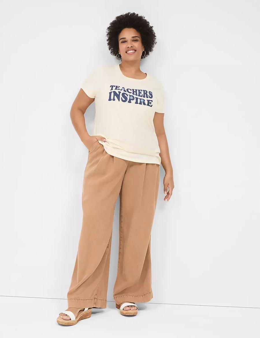 Dámské Tričko Lane Bryant Teachers Inspire Graphic Tee Bílé | XBS758MS