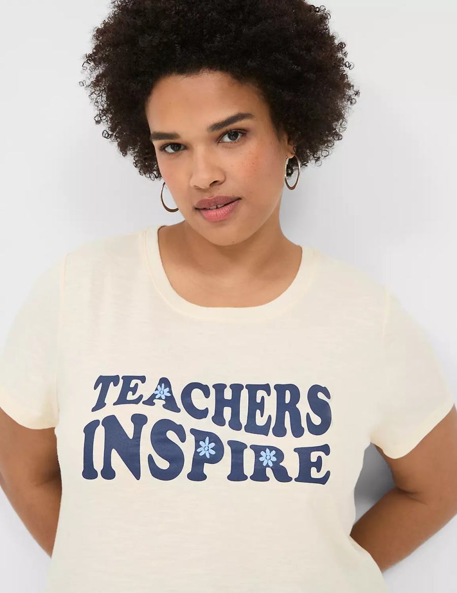 Dámské Tričko Lane Bryant Teachers Inspire Graphic Tee Bílé | XBS758MS