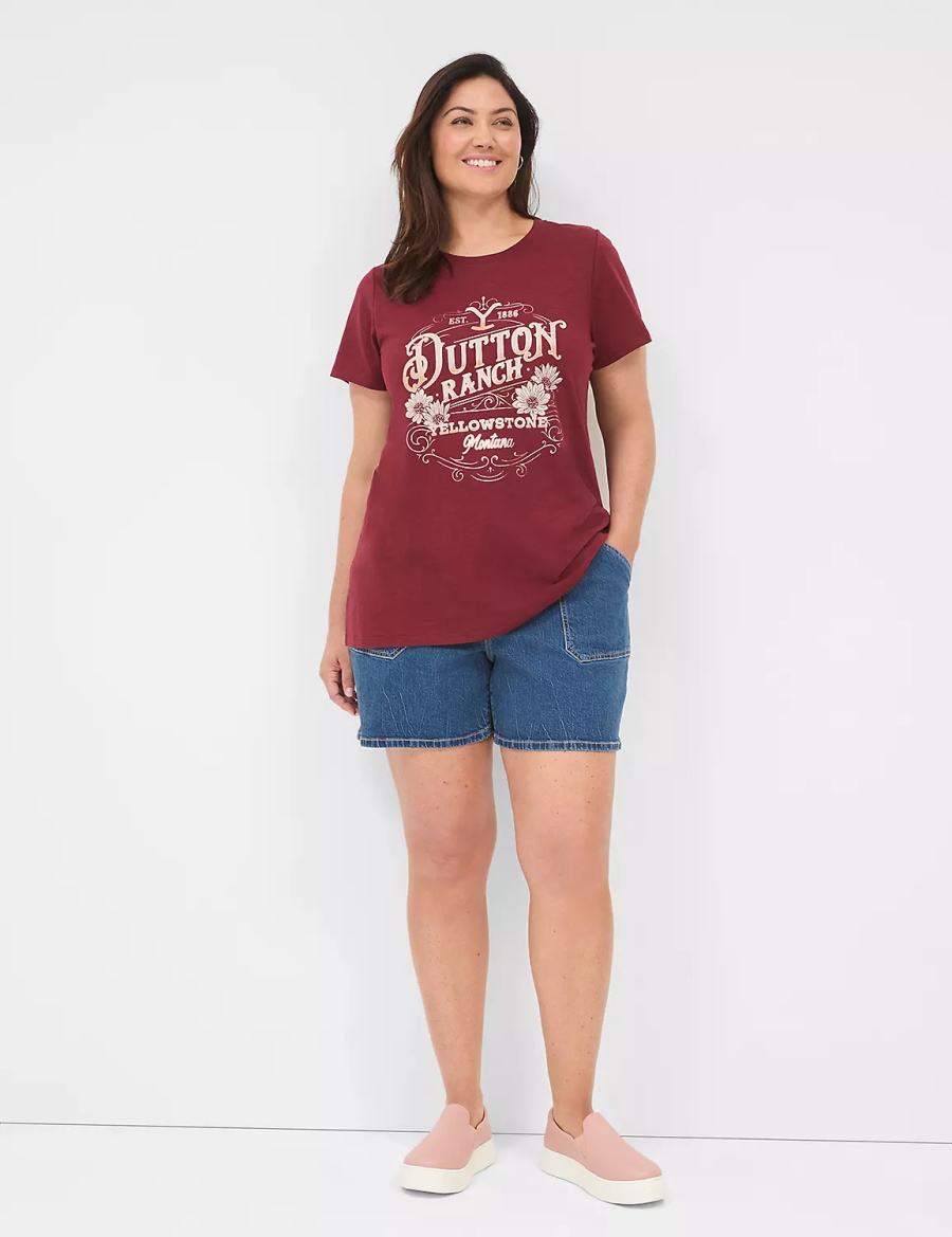 Dámské Tričko Lane Bryant Yellowstone Dutton Ranch Graphic Tee Červené | VFW183AT