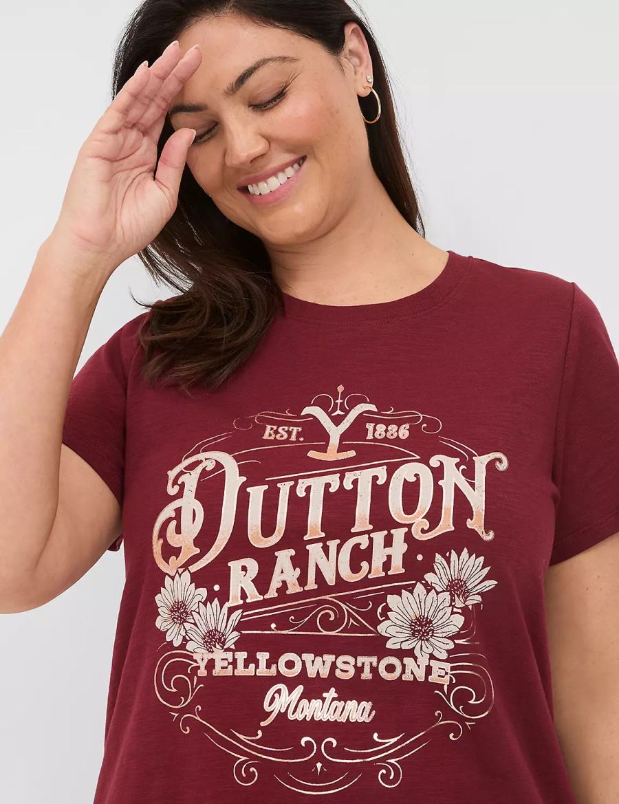 Dámské Tričko Lane Bryant Yellowstone Dutton Ranch Graphic Tee Červené | VFW183AT