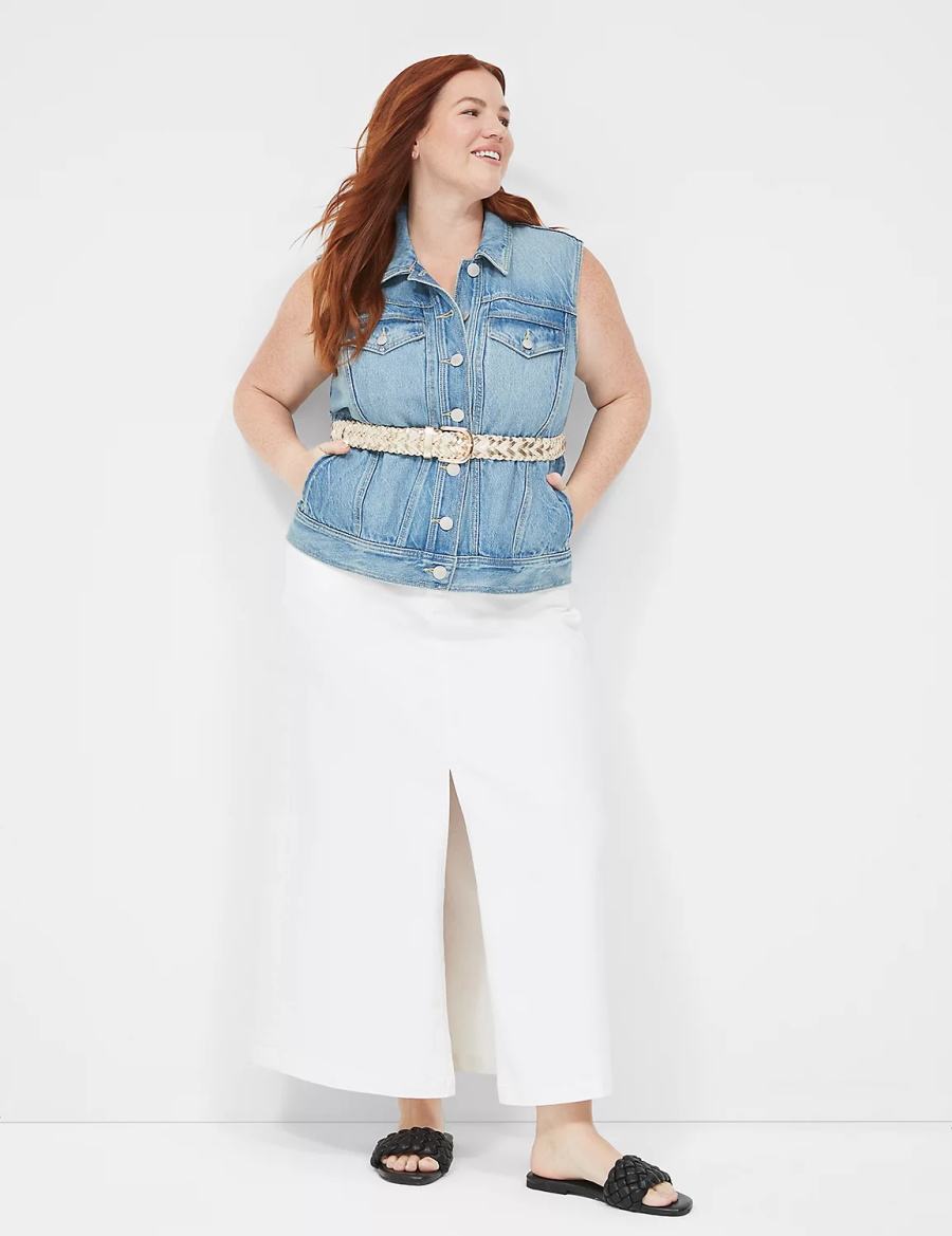 Dámské Vesta Lane Bryant Denim Blankyt | HCU18100NQ