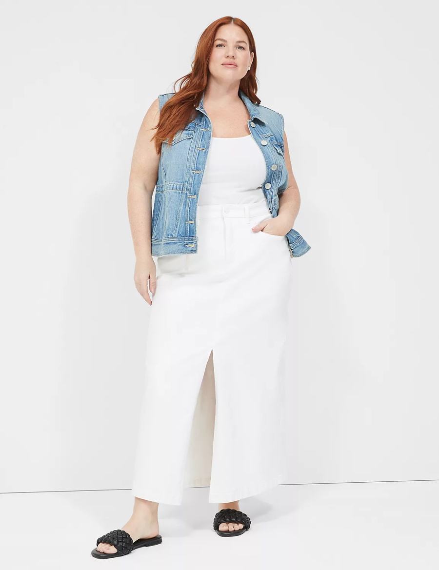 Dámské Vesta Lane Bryant Denim Blankyt | HCU18100NQ