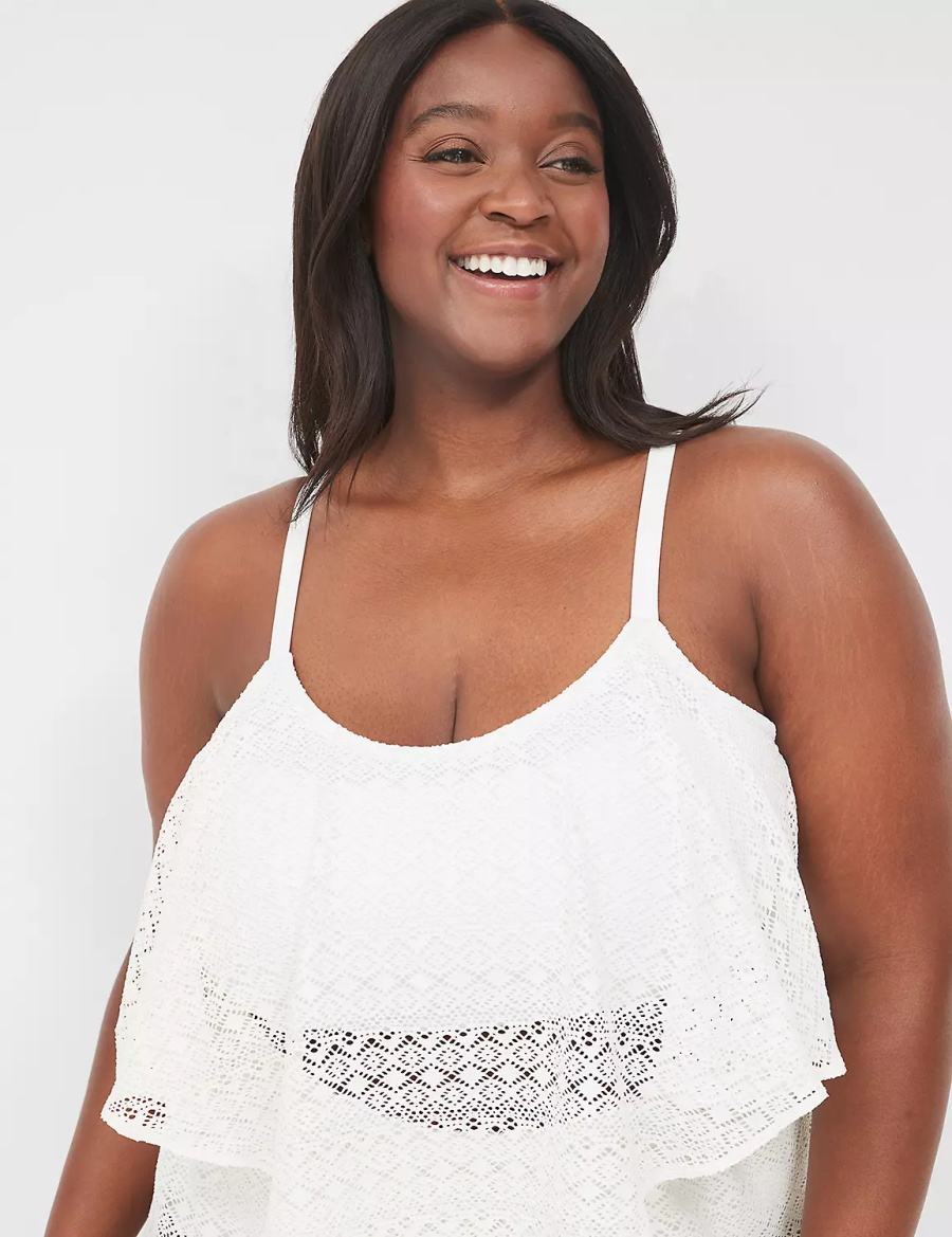 Dámské Vrchní díl Plavek Lane Bryant Crochet No-Wire Bílé | YRU2523PY