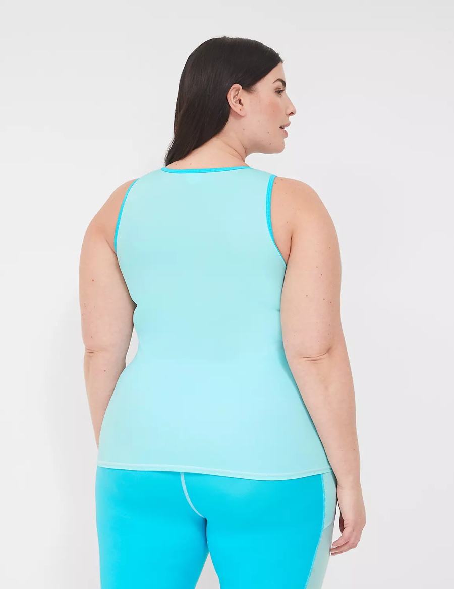 Dámské Vrchní díl Plavek Lane Bryant No-Wire Zip-Front Tankini Blankyt | NLN8885OO