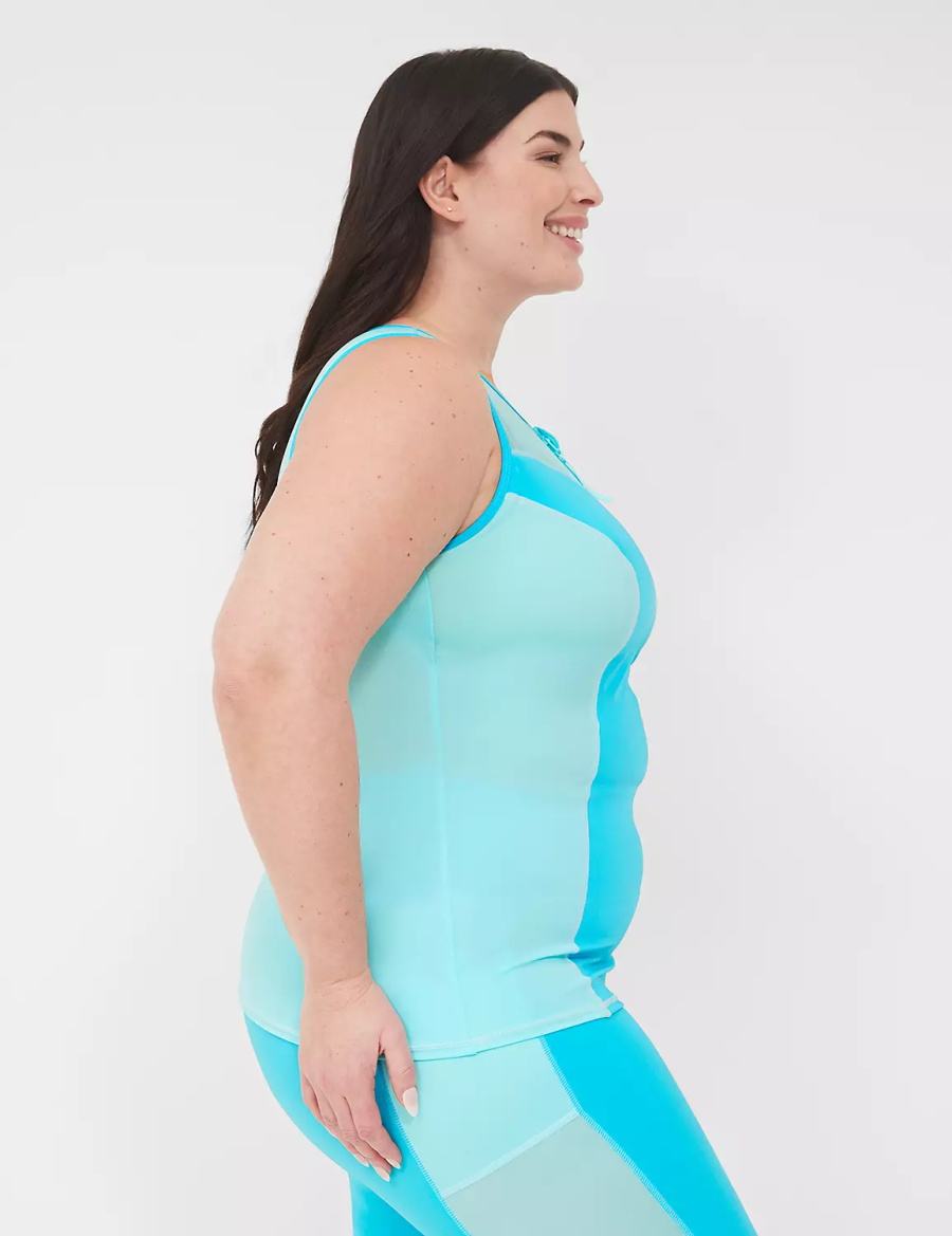 Dámské Vrchní díl Plavek Lane Bryant No-Wire Zip-Front Tankini Blankyt | NLN8885OO