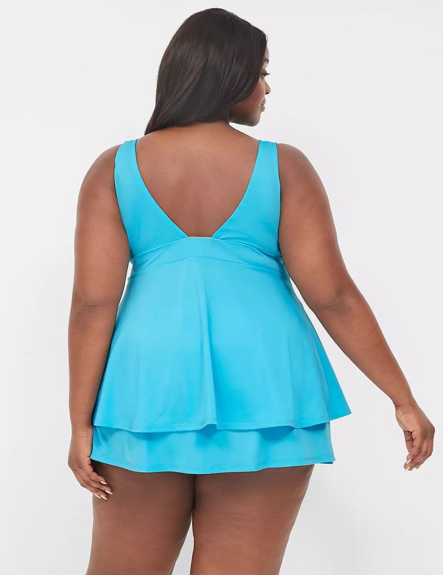 Dámské Vrchní díl Plavek Lane Bryant No-Wire Swing Tankini Blankyt | TTX9796EP