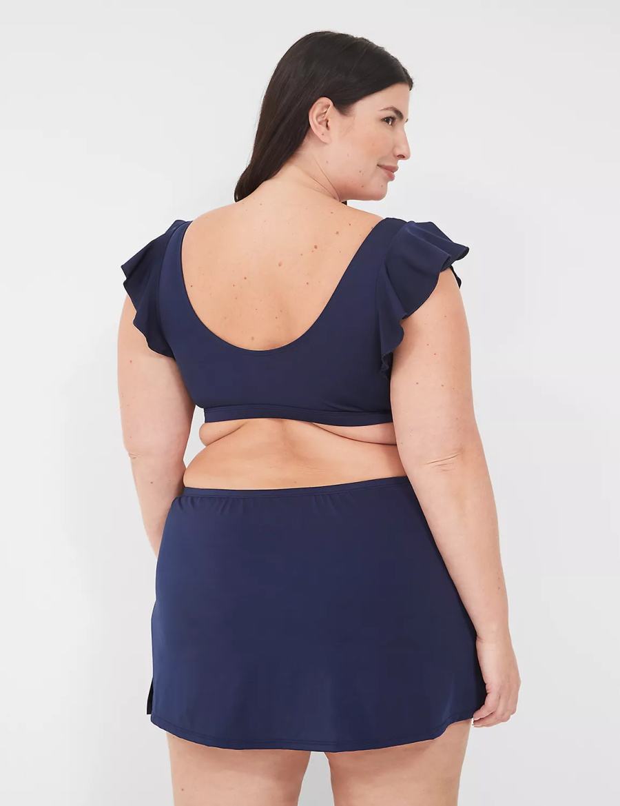 Dámské Vrchní díl Plavek Lane Bryant No-Wire Flutter-Sleeve Blankyt | XGV8993DA