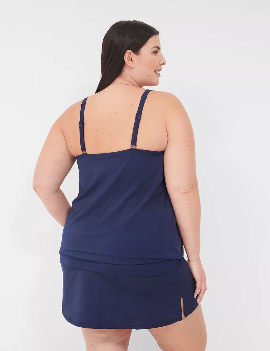 Dámské Vrchní díl Plavek Lane Bryant No-Wire Blouson Tankini Blankyt | NRV7021TA