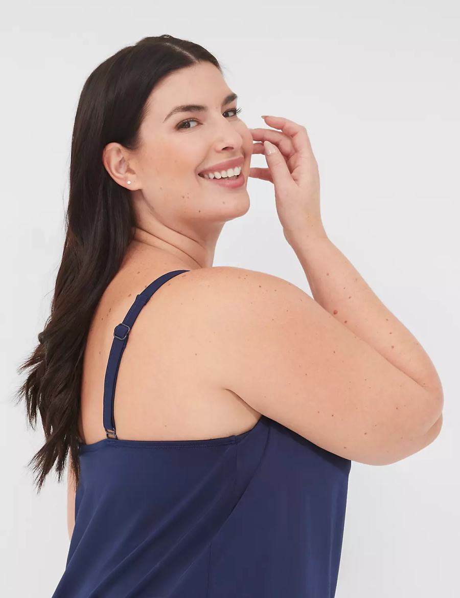 Dámské Vrchní díl Plavek Lane Bryant No-Wire Blouson Tankini Blankyt | NRV7021TA